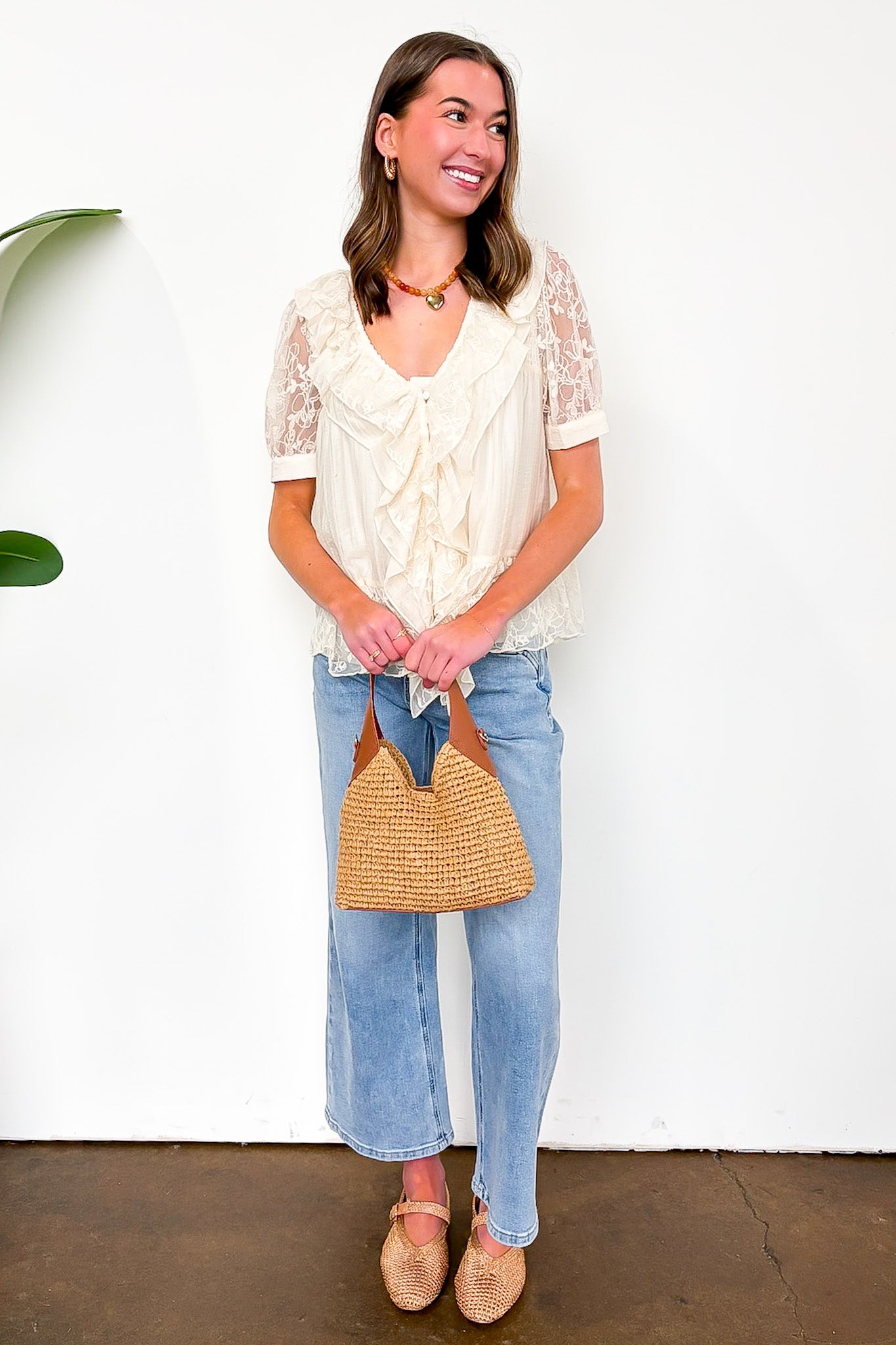 Romance Thread Lace Detail Top