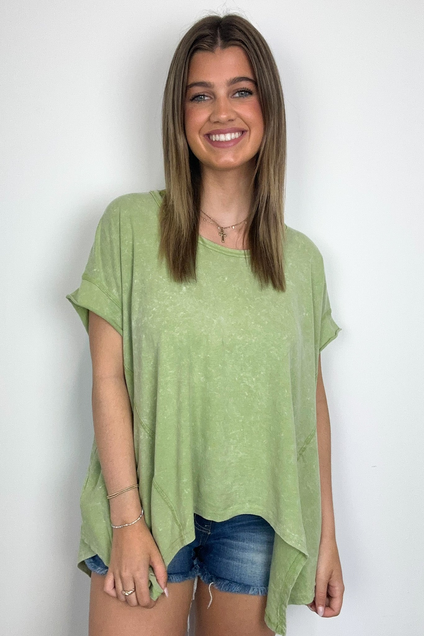  Roni Washed Relaxed Short Sleeve Top - FINAL SALE - Madison and Mallory