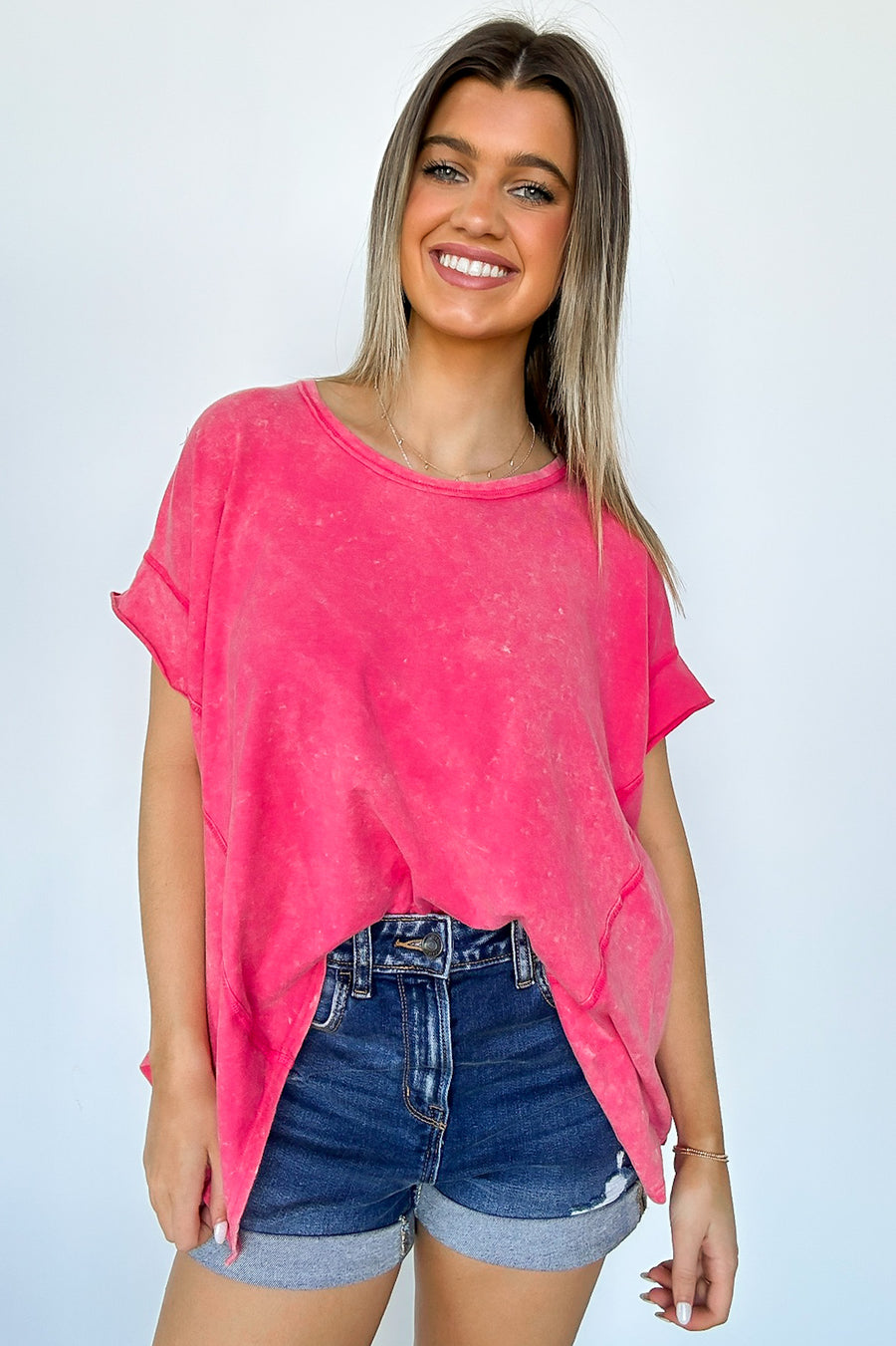  Roni Washed Relaxed Short Sleeve Top - FINAL SALE - Madison and Mallory