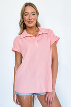 Rosario Cap Sleeve Collared Top - BACK IN STOCK - Madison and Mallory