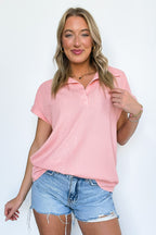 Rosario Cap Sleeve Collared Top - BACK IN STOCK - Madison and Mallory