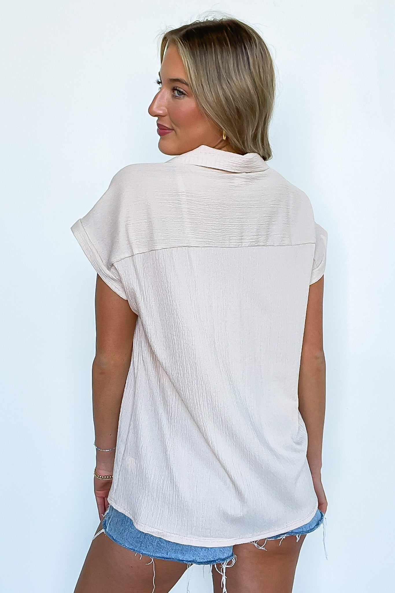 Rosario Cap Sleeve Collared Top - BACK IN STOCK - Madison and Mallory