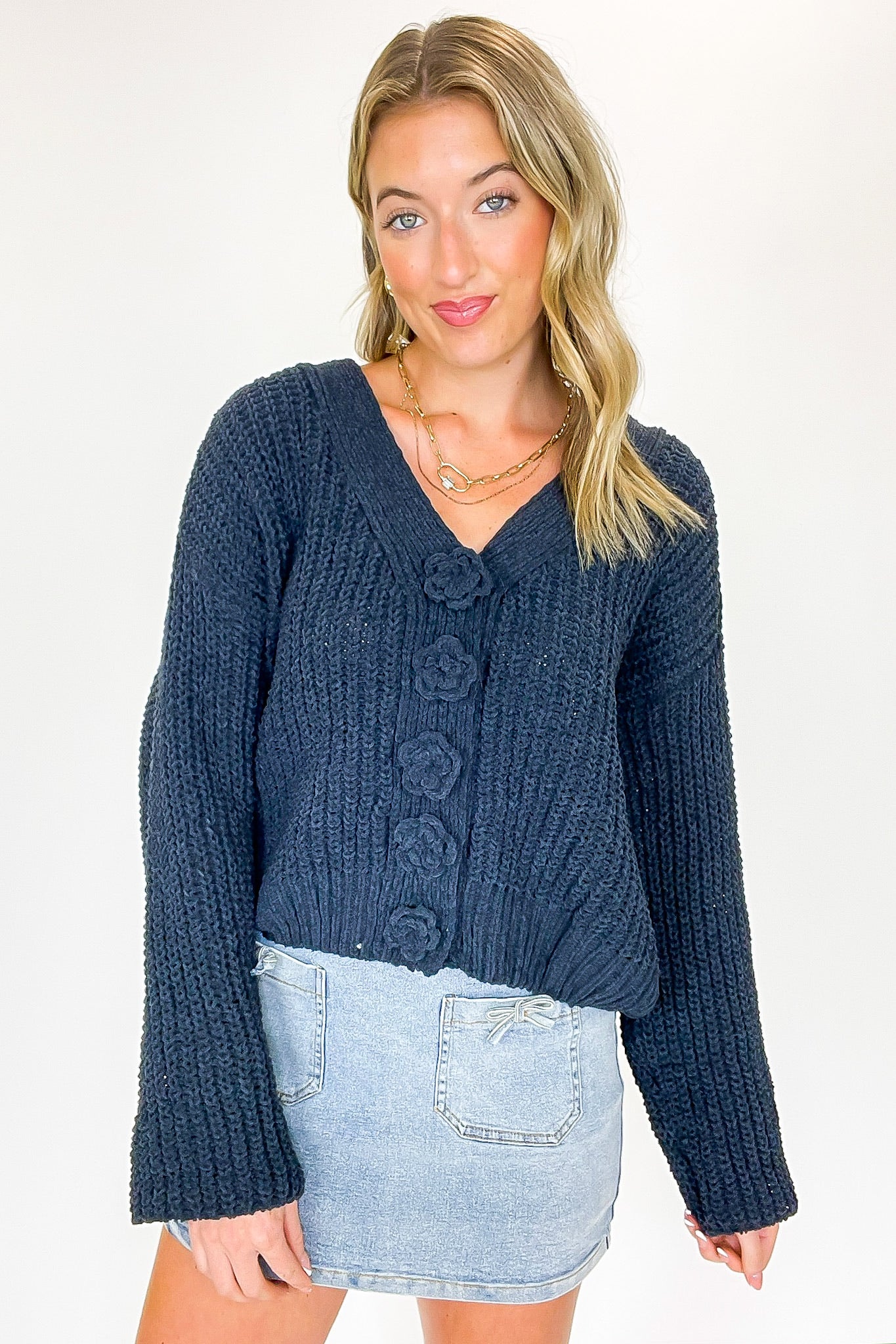 Rosette Threads Knit Cardigan · Madison + Mallory