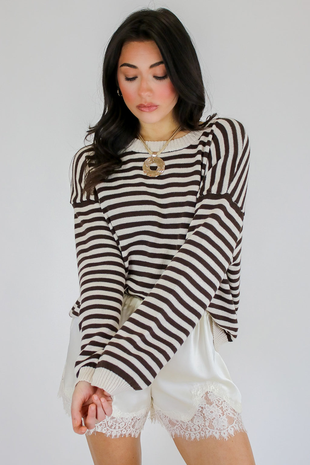 Rowan Striped Button Sweater