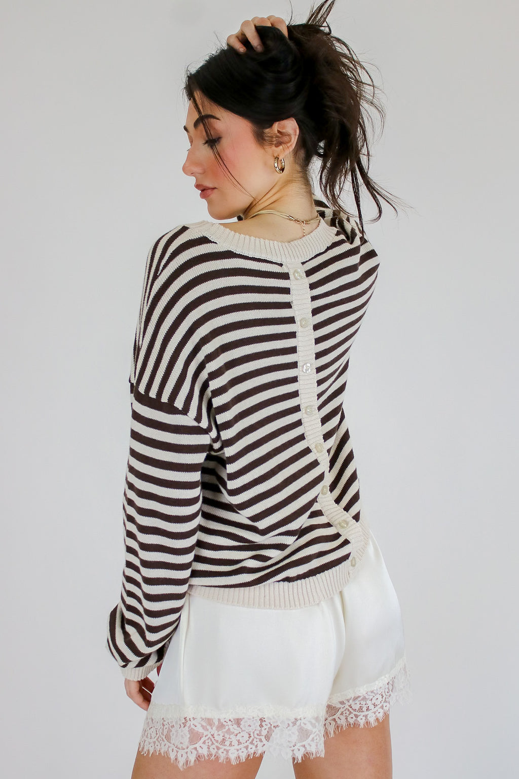 Rowan Striped Button Sweater
