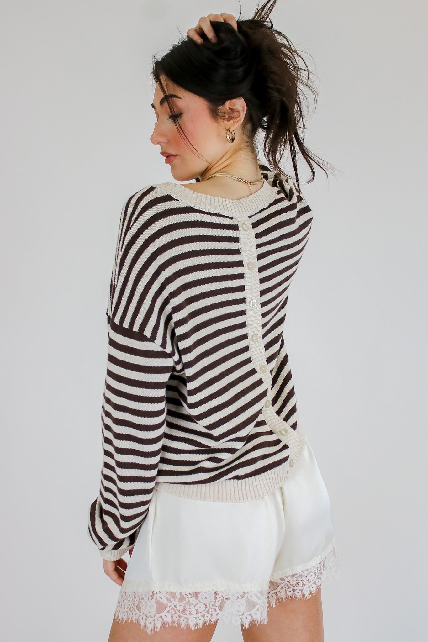 Rowan Striped Button Sweater