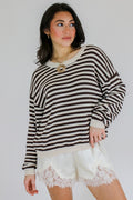 Rowan Striped Button Sweater