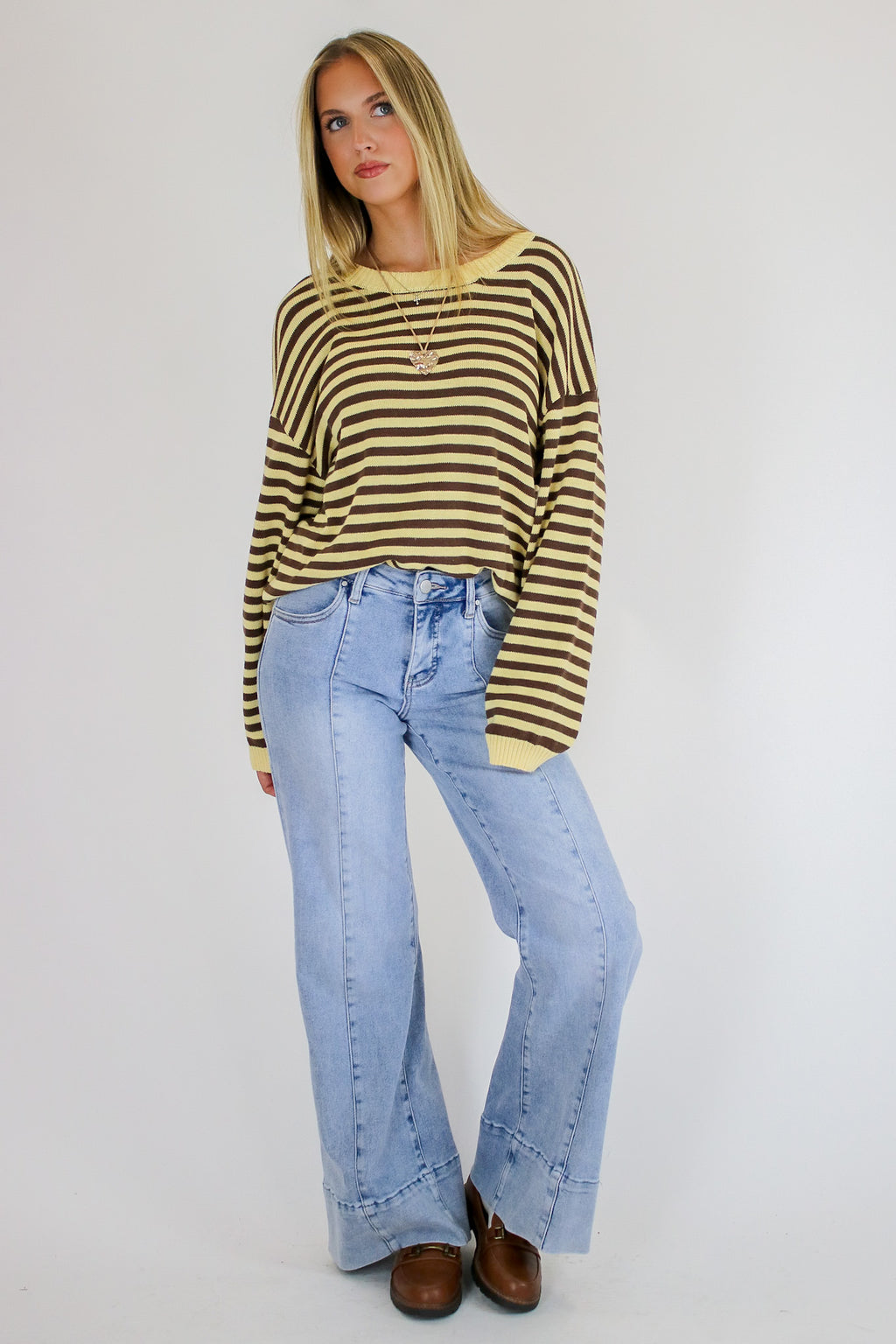 Rowan Striped Button Sweater
