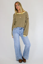Rowan Striped Button Sweater - Madison and Mallory