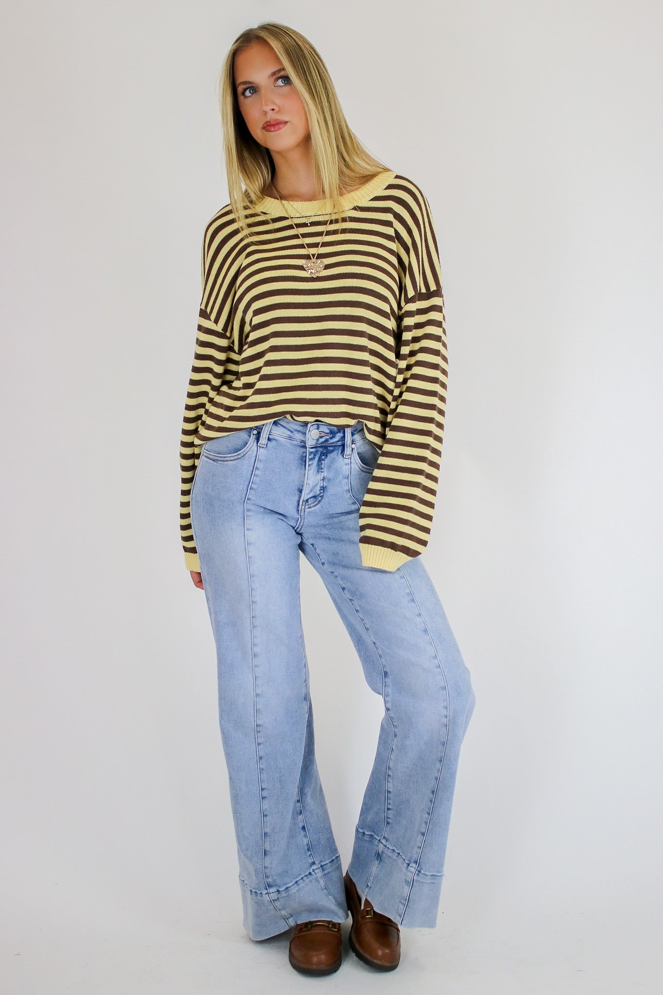 Rowan Striped Button Sweater