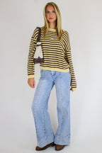 Rowan Striped Button Sweater - Madison and Mallory