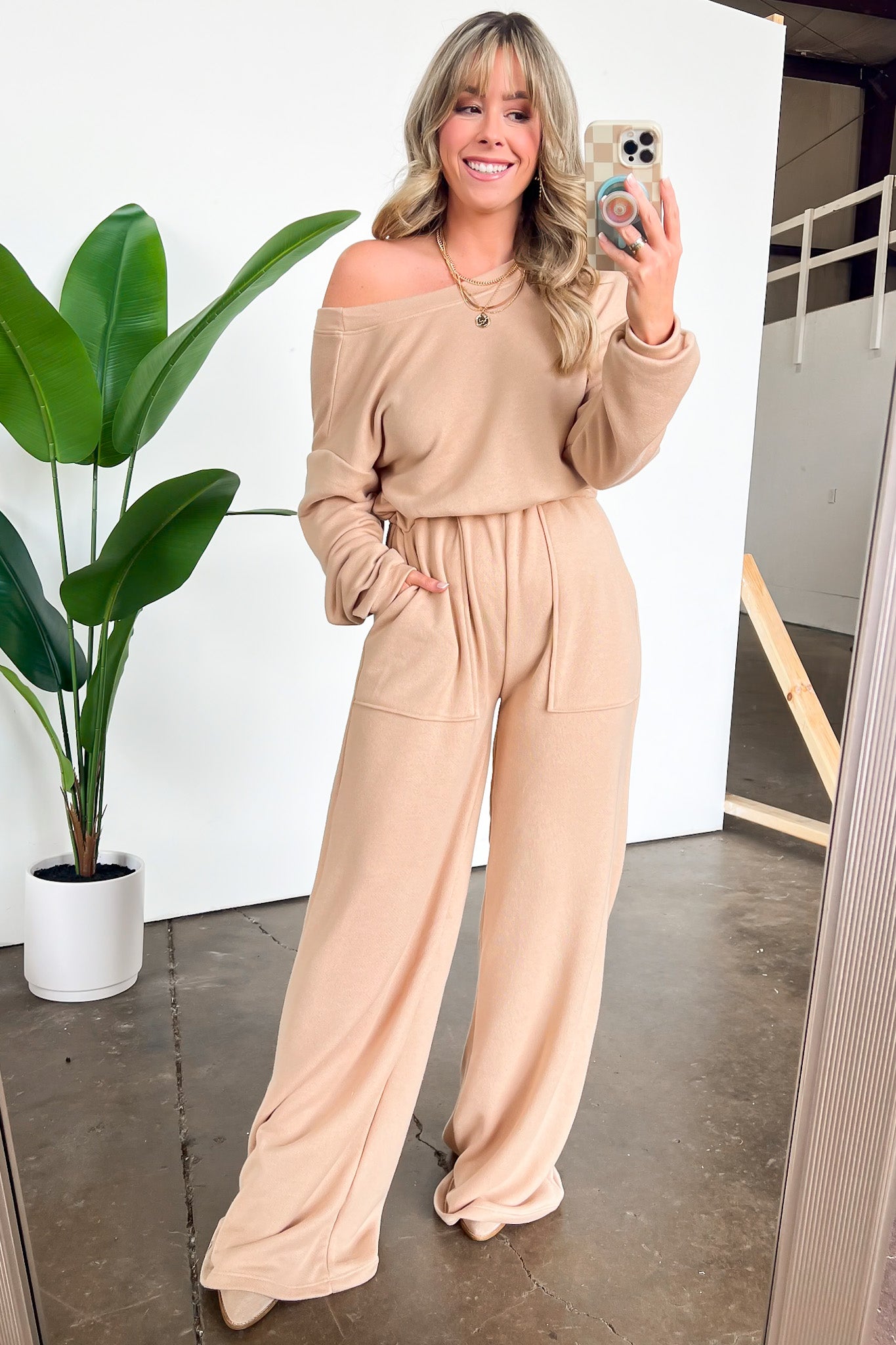  Rowynn Boat Neck Wide Leg Jumpsuit - Madison and Mallory