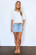 Ruffleline Eyelet Boxy Top - Madison and Mallory
