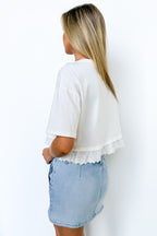 Ruffleline Eyelet Boxy Top - Madison and Mallory