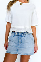 Ruffleline Eyelet Boxy Top - Madison and Mallory