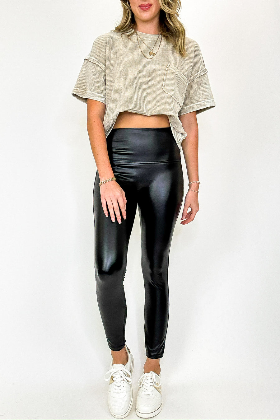 Runway Flex High Waist Faux Leather Leggings - Madison and Mallory
