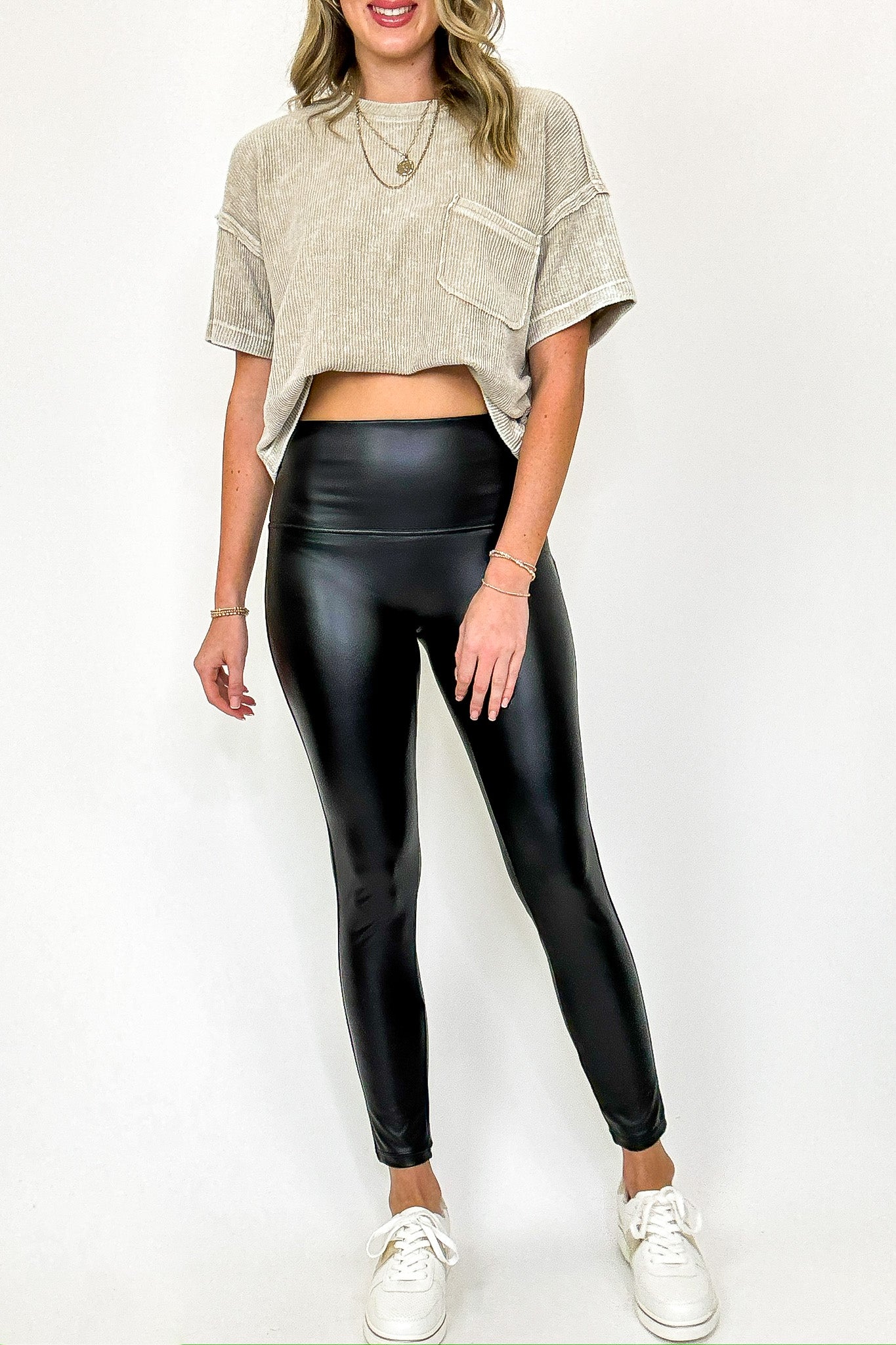 S / Black Runway Flex High Waist Faux Leather Leggings - Madison and Mallory