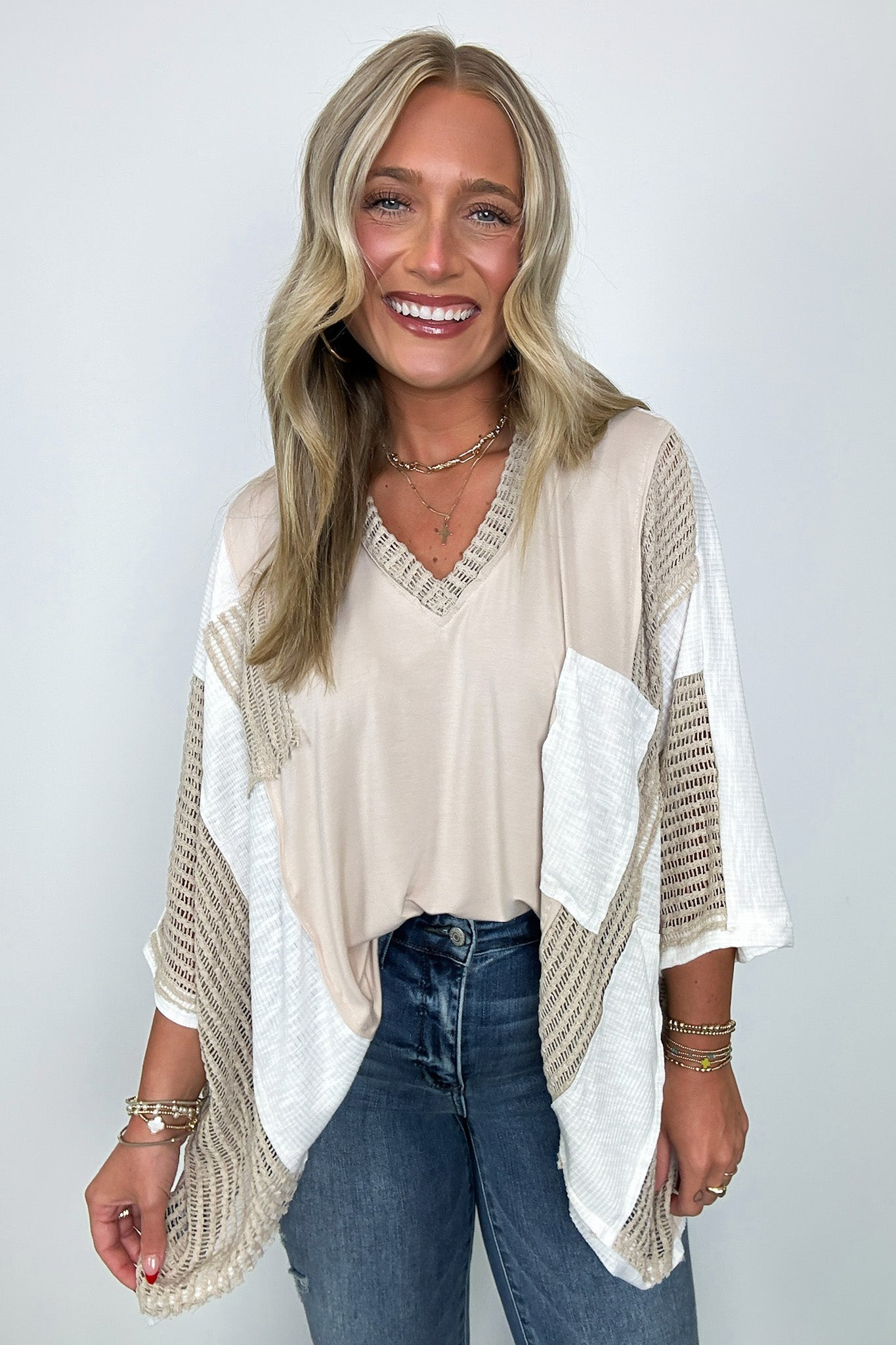  Rylan Oversize High Low Contrast Top - BACK IN STOCK - Madison and Mallory