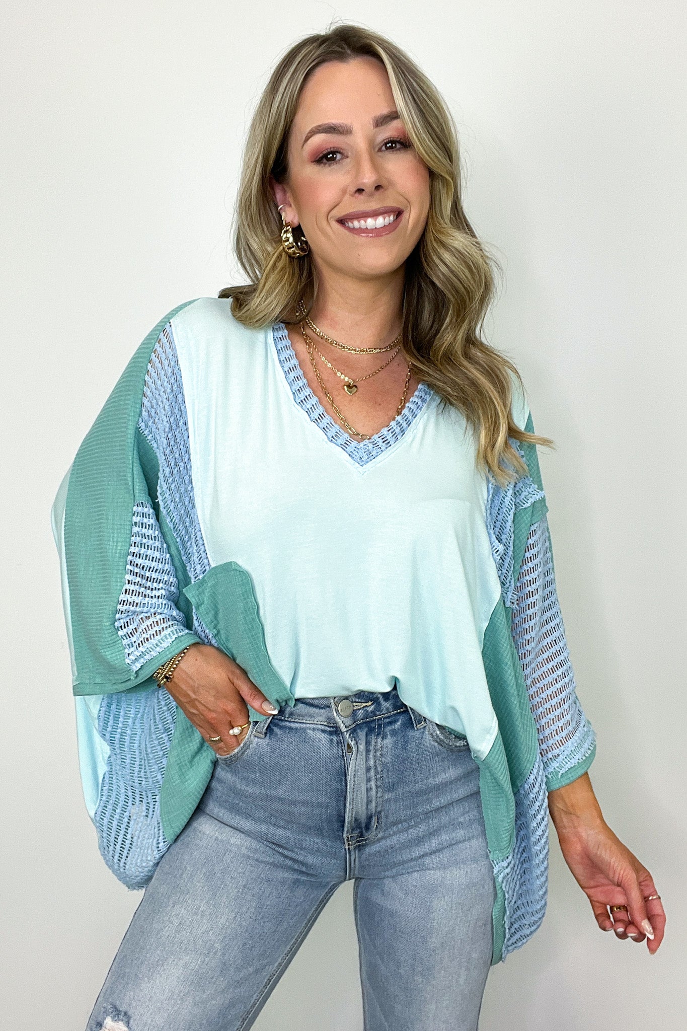  Rylan Oversize High Low Contrast Top - BACK IN STOCK - Madison and Mallory