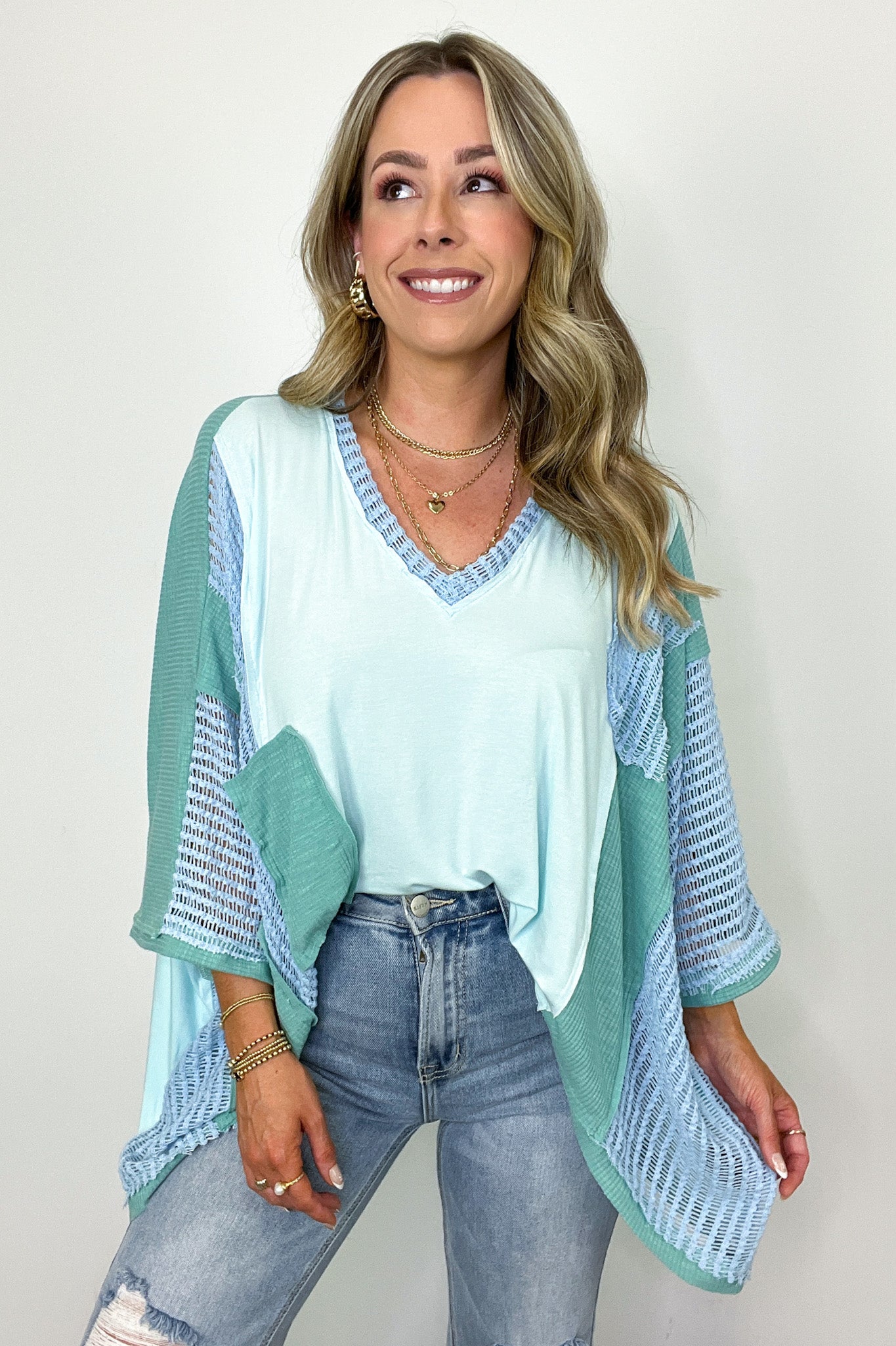 Soda Candy / S Rylan Oversize High Low Contrast Top - BACK IN STOCK - Madison and Mallory