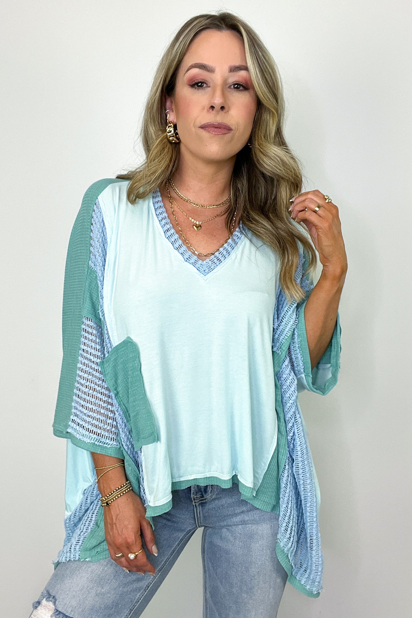  Rylan Oversize High Low Contrast Top - BACK IN STOCK - Madison and Mallory