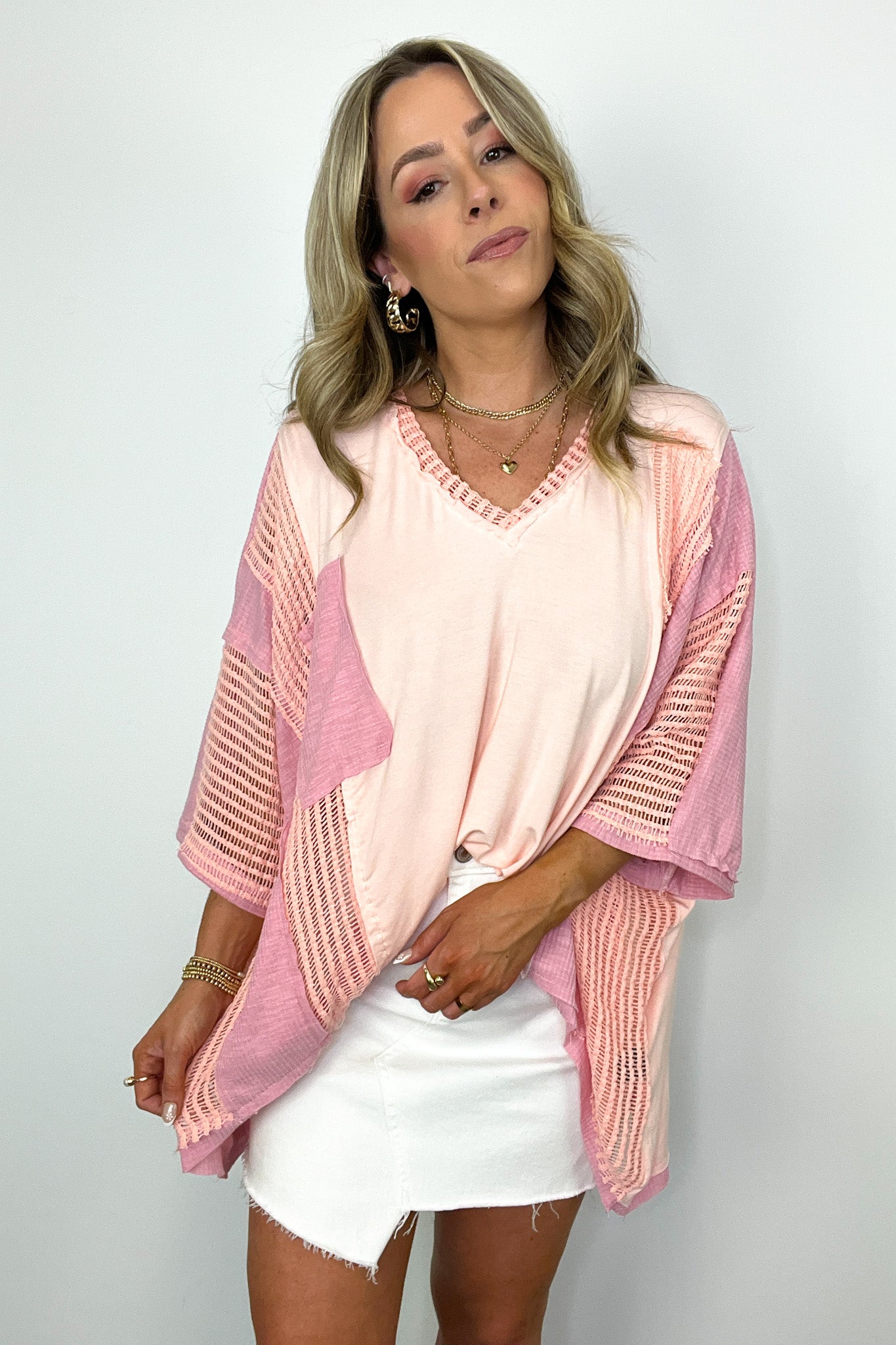  Rylan Oversize High Low Contrast Top - BACK IN STOCK - Madison and Mallory