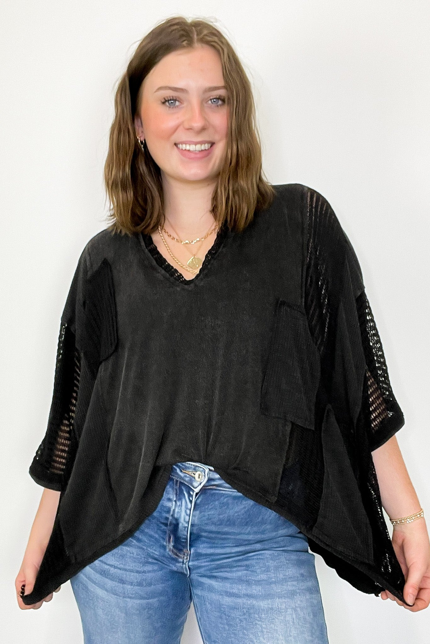  Rylan Oversize High Low Contrast Top - BACK IN STOCK - Madison and Mallory