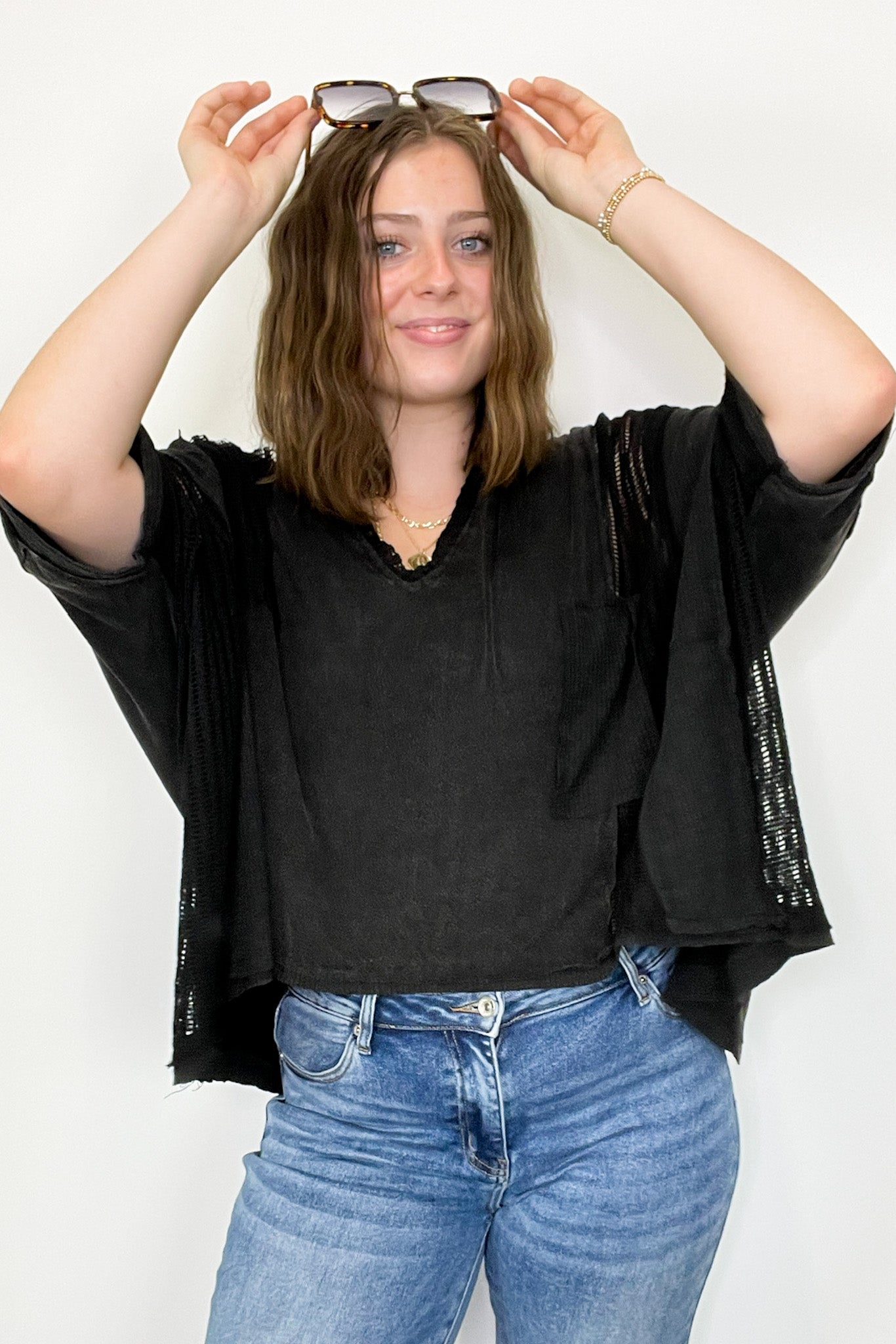  Rylan Oversize High Low Contrast Top - BACK IN STOCK - Madison and Mallory