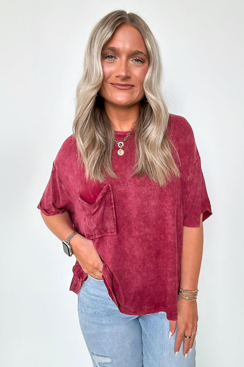 Rylee Mineral Wash Rib Knit Top - Madison and Mallory