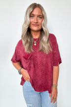Rylee Mineral Wash Rib Knit Top - Madison and Mallory