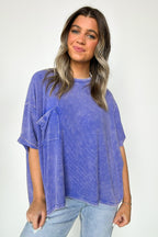  Rylee Mineral Wash Ribbed Relaxed Pocket Top - BACK IN STOCK - Madison and Mallory