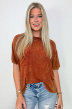  Rylee Mineral Wash Ribbed Relaxed Pocket Top - BACK IN STOCK - Madison and Mallory