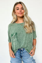 Rylee Mineral Wash Rib Knit Top - Madison and Mallory