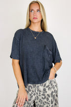Rylee Mineral Wash Rib Knit Top