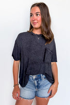Rylee Mineral Wash Rib Knit Top