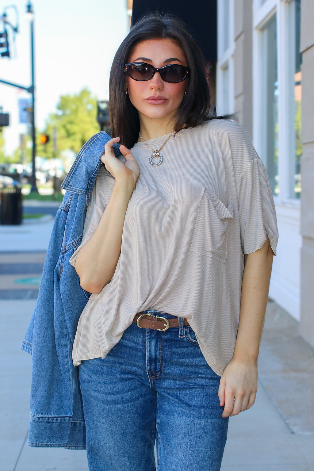 Rylee Mineral Wash Rib Knit Top