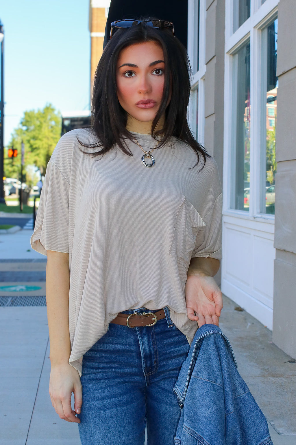 Rylee Mineral Wash Rib Knit Top