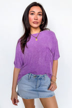 Rylee Mineral Wash Rib Knit Top