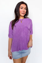 Rylee Mineral Wash Rib Knit Top