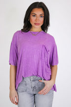 Rylee Mineral Wash Rib Knit Top