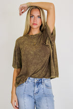 Rylee Mineral Wash Rib Knit Top