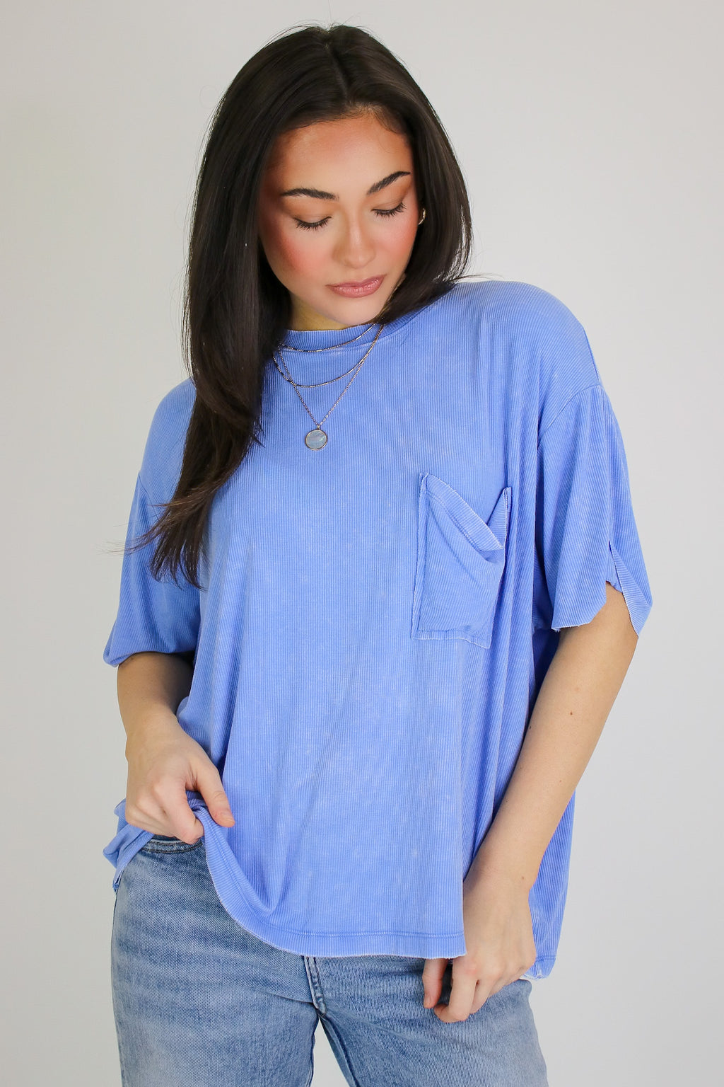 Rylee Mineral Wash Rib Knit Top