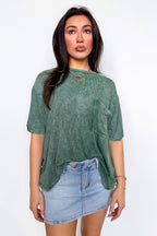 Rylee Mineral Wash Rib Knit Top