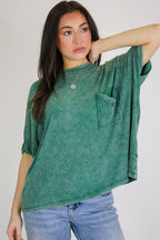 Rylee Mineral Wash Rib Knit Top