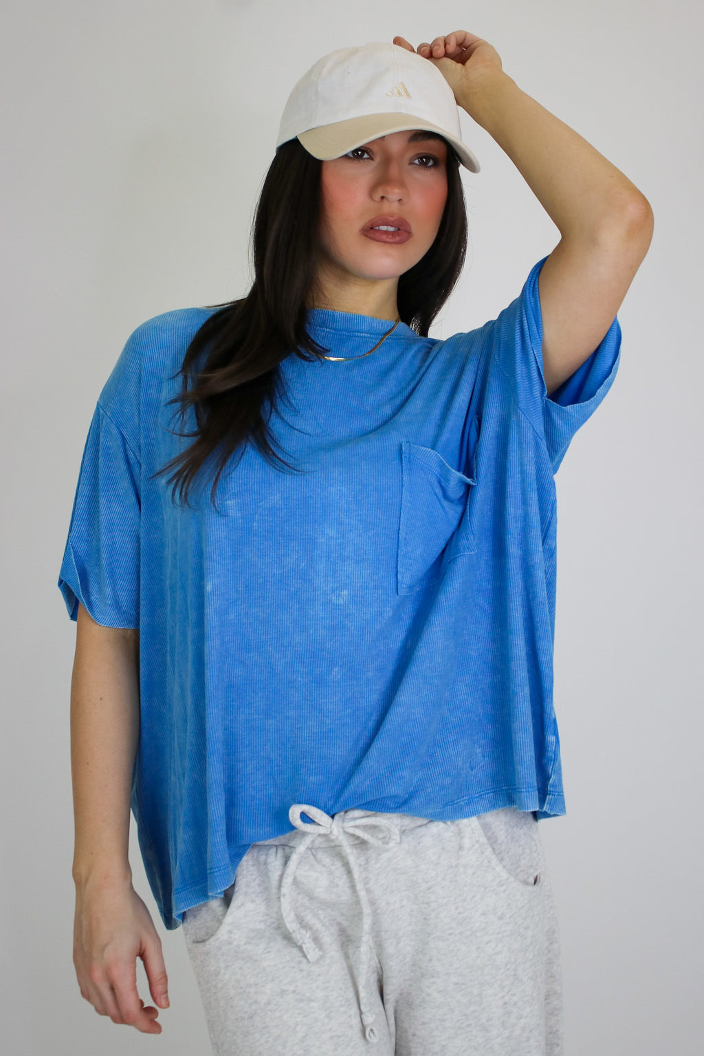 Rylee Mineral Wash Rib Knit Top