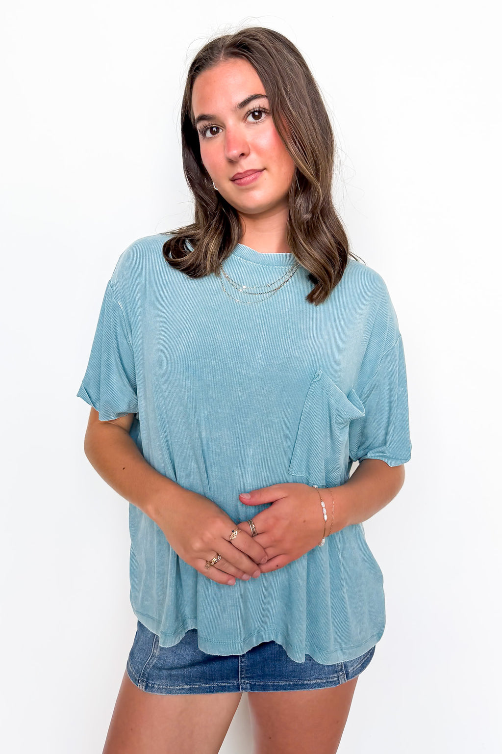 Rylee Mineral Wash Rib Knit Top - Madison and Mallory
