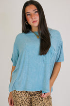 Rylee Mineral Wash Rib Knit Top