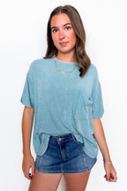 Rylee Mineral Wash Rib Knit Top - Madison and Mallory
