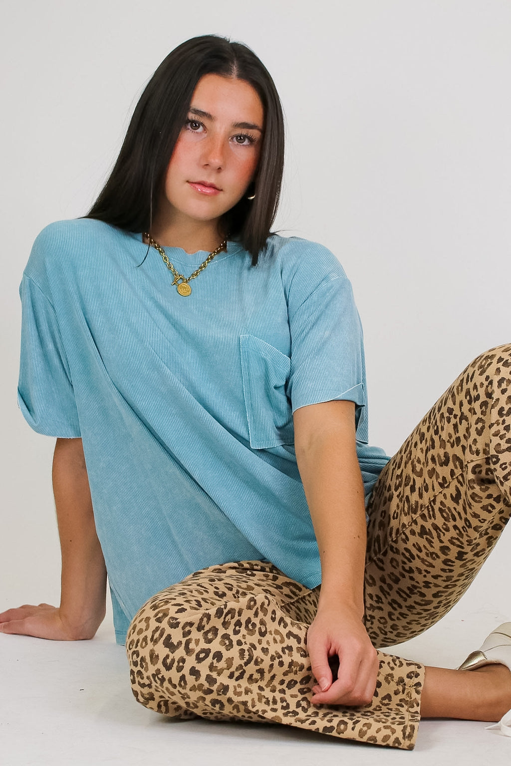 Rylee Mineral Wash Rib Knit Top