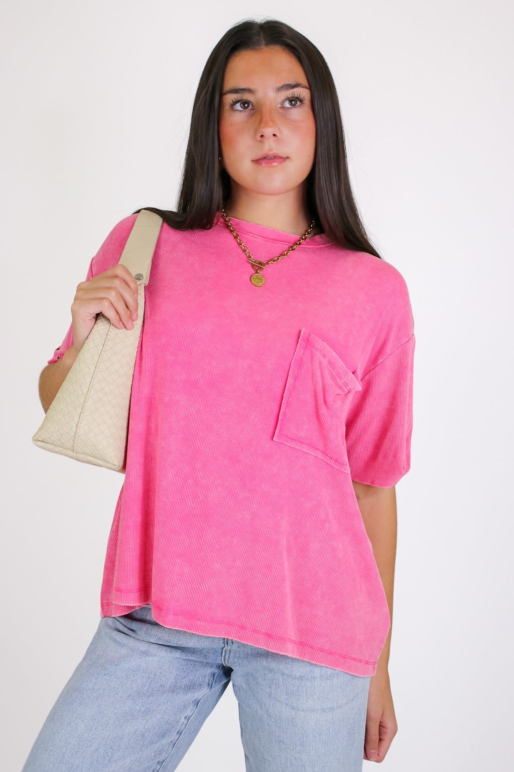 Rylee Mineral Wash Rib Knit Top